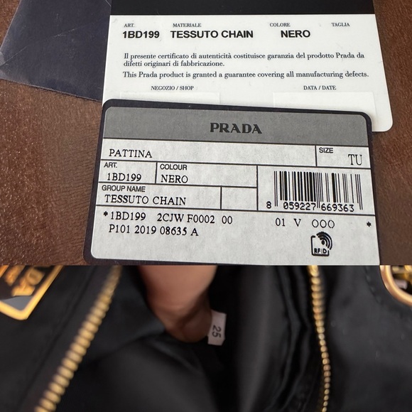 Authentic PRADA Tessuto 1BD199 Chain Bag - Picture 8 of 14